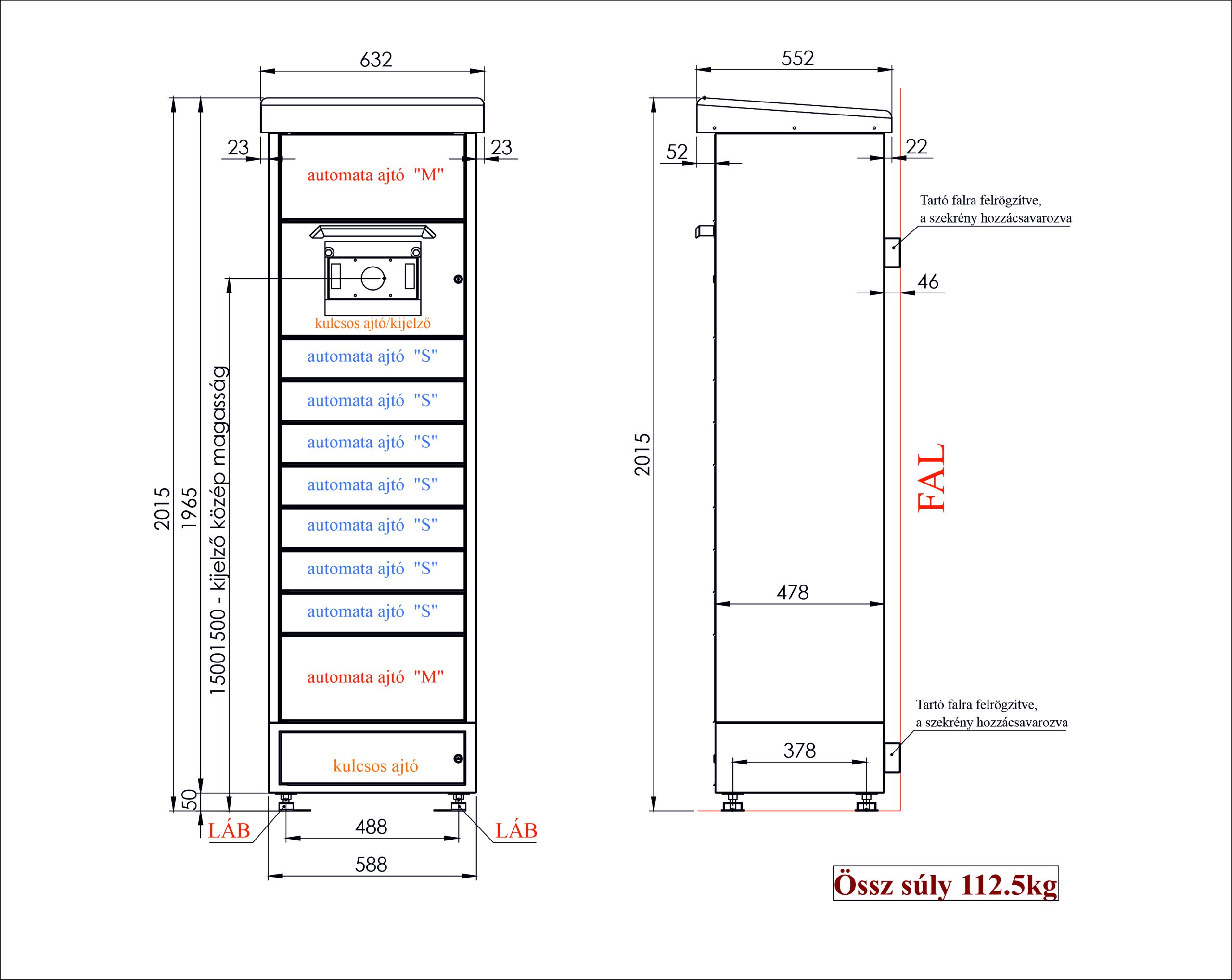 Pack Port Solutions modul 1 elöl és oldal nézet