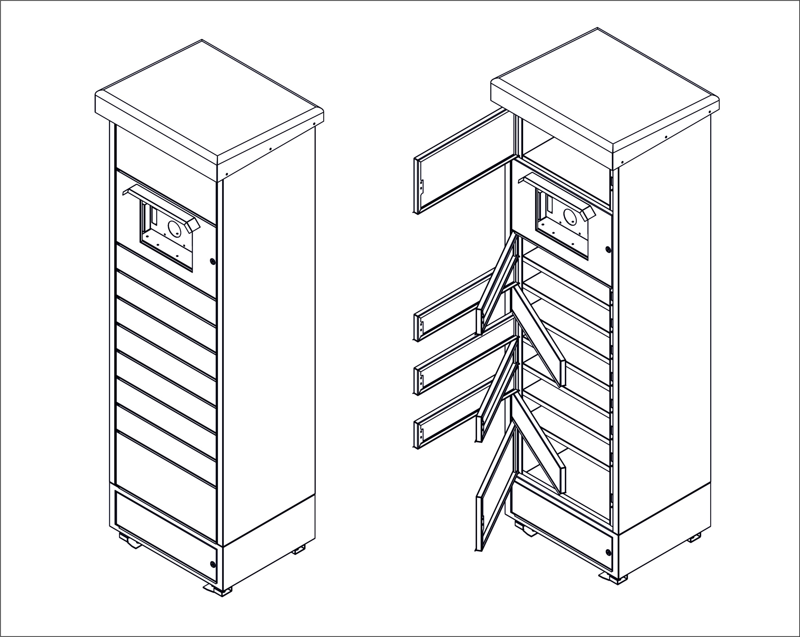 Pack Port Solutions modul 1 nyitott és zárt állapot